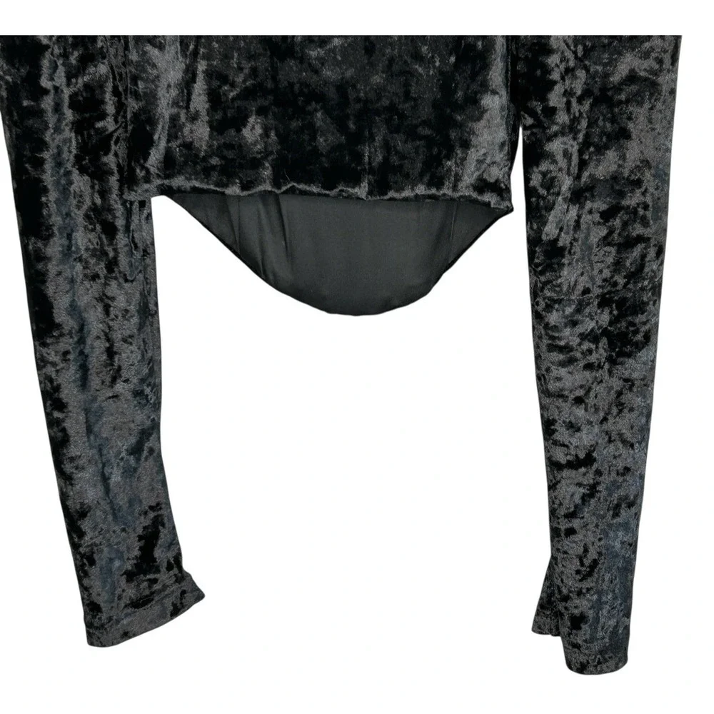 Dolls Kill Widow Transformed‎ Kiss Corset Top S Fairy Goth Velvet Emo L/SL  Crop